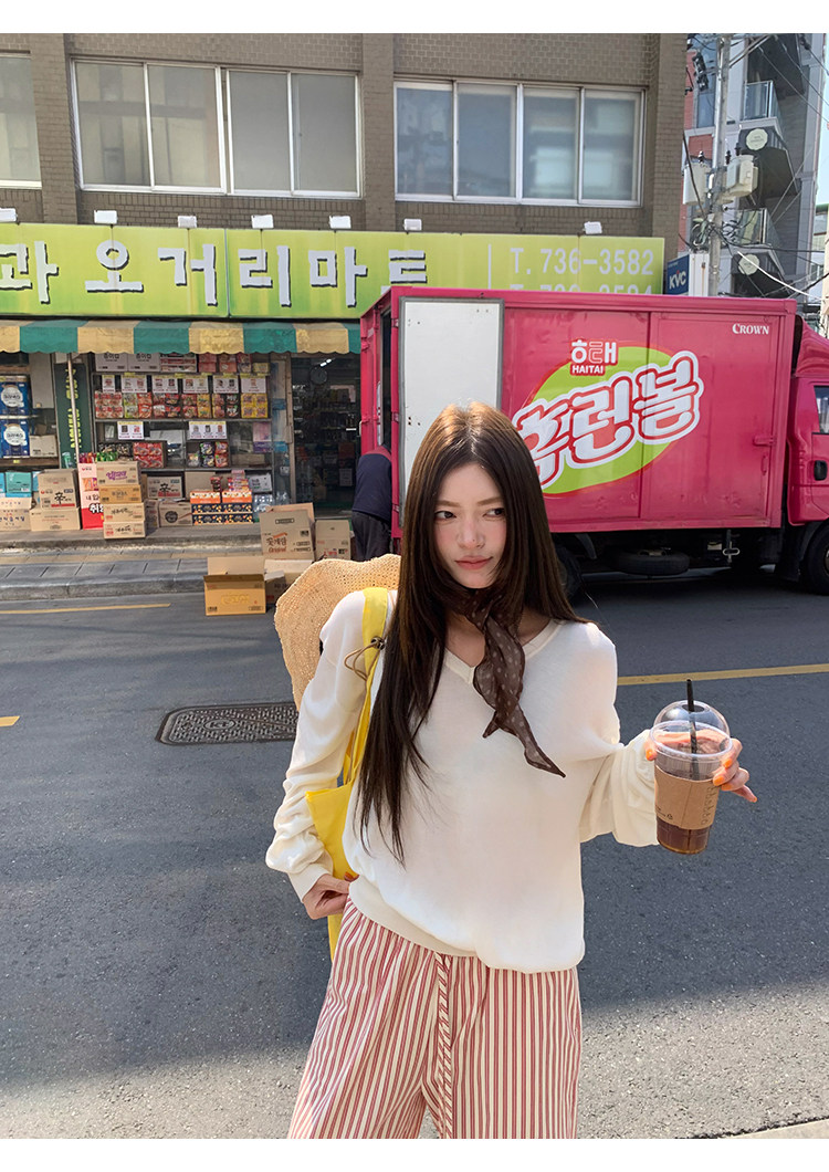 牙套大汪 【Каннские впечатления】 красные ретро полосатые широкие брюки с низкой талией