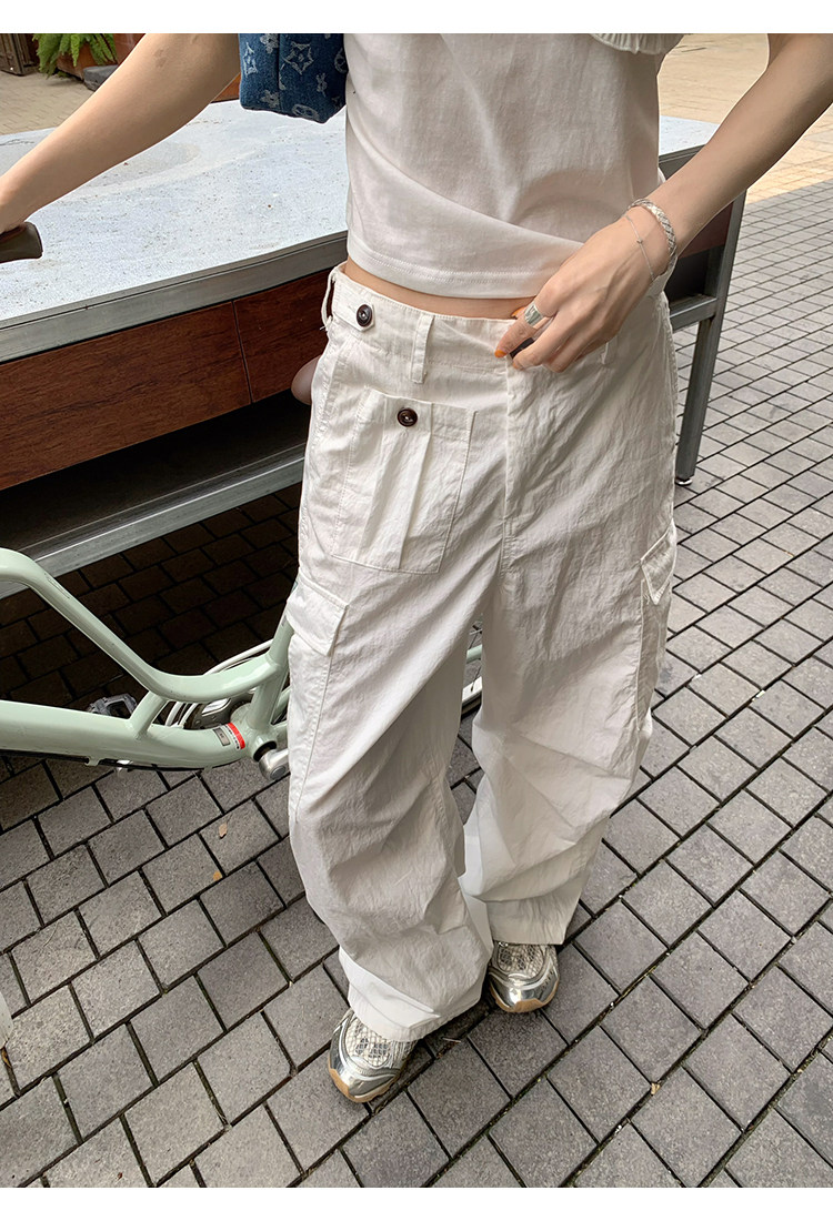 牙套大汪 【工装世家】 Многокарманные рабочие брюки в американском стиле свободного кроя с эффектом стирки