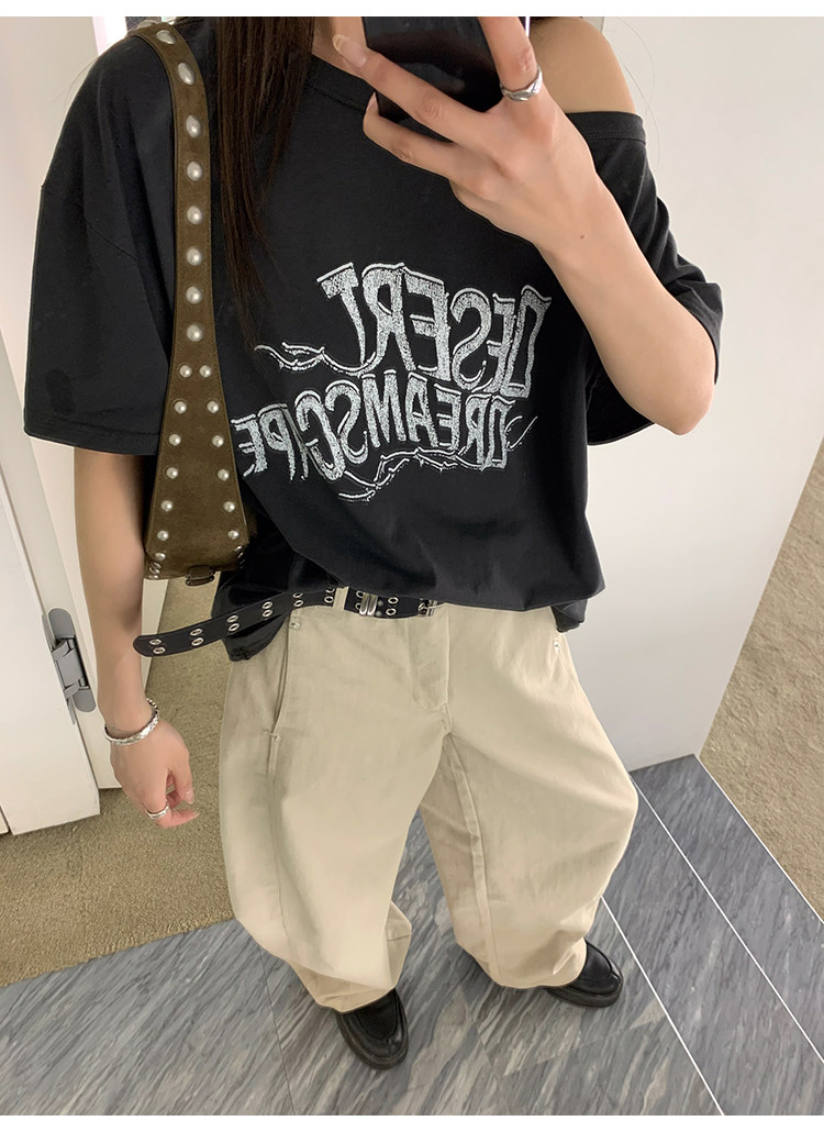 牙套大汪 【洛杉矶】 женские прямые брюки с драпировкой светло-бежевые широкие