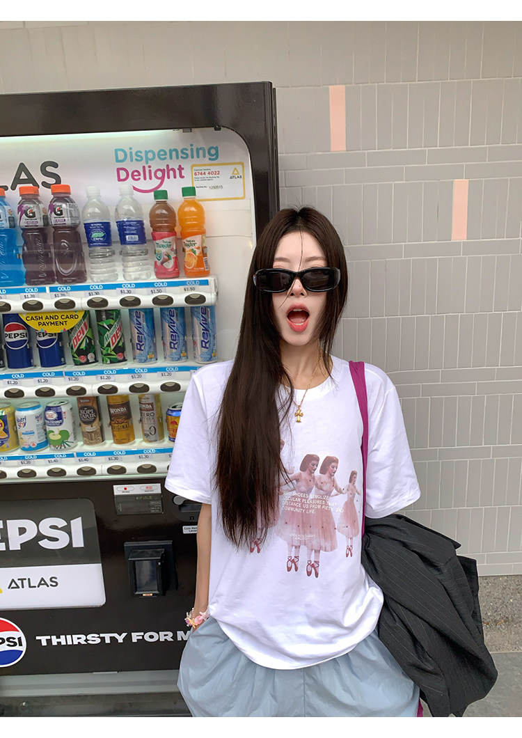 Балетная фея свободная футболка с весенним принтом