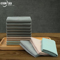 Zhonghuan Lian mixed color three-pack special fish scale rag for cleaning glass without leaving any trace cleaning cloth kitchen to remove oil and absorb water