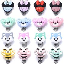 3Pcs Cartoon Animals Bee Silicone Pacifier Clips DIY Baby Te