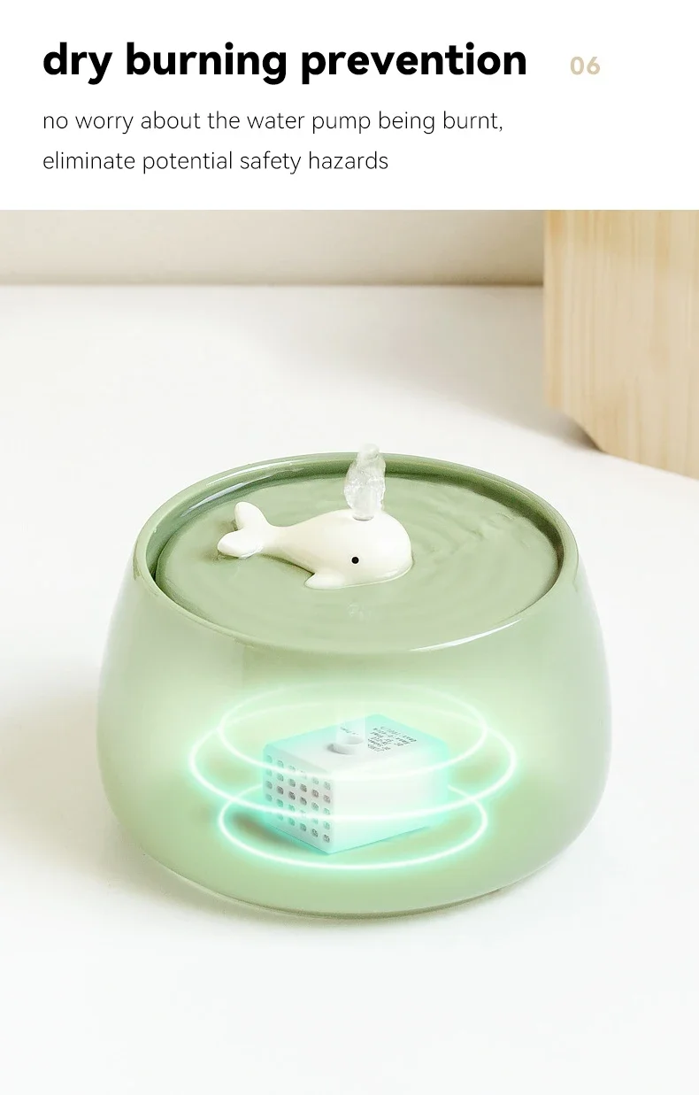 Поилка для кошек и собак 1.3 l ceramic cat water fountain usb charging pet water feed House music beauty home