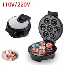 110V American standard donut machine dessert machine sandwich waffle machine toaster 7-hole cake machine breakfast machine
