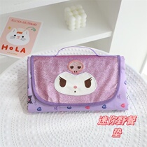 Childrens spring outing mini picnic mat portable Kuromi cute ins style thickened Oxford cloth waterproof and moisture-proof mat