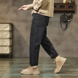 Осенние черные джинсы, универсальные демисезонные штаны для отдыха, свободный прямой крой