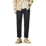 Осенние черные джинсы, универсальные демисезонные штаны для отдыха, свободный прямой крой