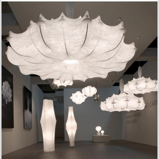 Italian Cloud Lamp Lobby Modern Minimalist Creative Cream Style Wabi-Sabi Style Living Room Dining Room Silk Airship Chandelier