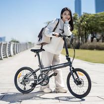 20-inch folding bicycle F20 ultra-light and portable aluminum alloy 6-speed variable speed universal for male and female adult students