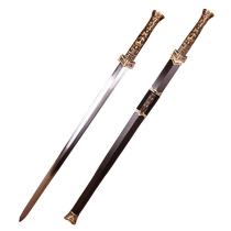 Yueli Red Dragon Han Sword Longquan City Handmade Sword Pure Copper Hundred Steel Ebony Long Style Ancient Method Covered with Earth and Burnt Unedged