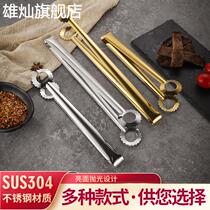 Japanese 304 stainless steel Korean barbecue clips barbecue clips kitchen food clips steak clips extended buffet materials