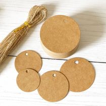 100pcs 3-5cm Round Kraft Paper Tags with Strings Wedding Bir