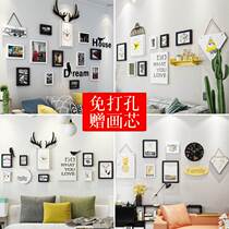 Fake Black and White Hall European and American back sand style scenery decorative painting personalized art architectural hanging painting modern simple combination wall painting