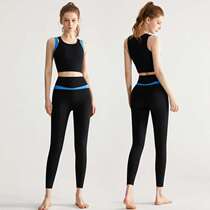 Color-blocking tight-fitting summer girls 2023 suit high-waisted abdominal control suit for women yoga new fitness sports suit