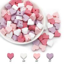 Cute-Idea 10PCs Heart Teether Pacifier Pendants Accessories