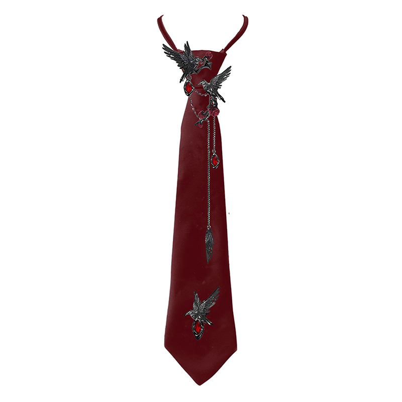 Fervooor Thorn Series Crow Pull-On Tie No-Knot Shirt Decorative Accessory Bow Tie New