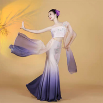 Аренда новых женских танцевальных костюмов для экзамена по искусству Сишуанбаньна Дай полудлинных юбок «рыбий хвост» тренировочных юбок репертуарных костюмов