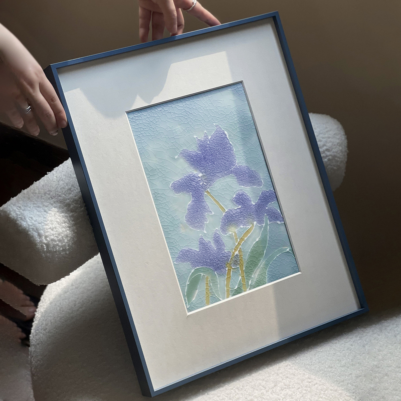 [High-Temperature Colored Glaze Porcelain Painting] Exquisite Original Designer-Grade Decorative Painting for Living Room and Entrance Cabinet Decoration