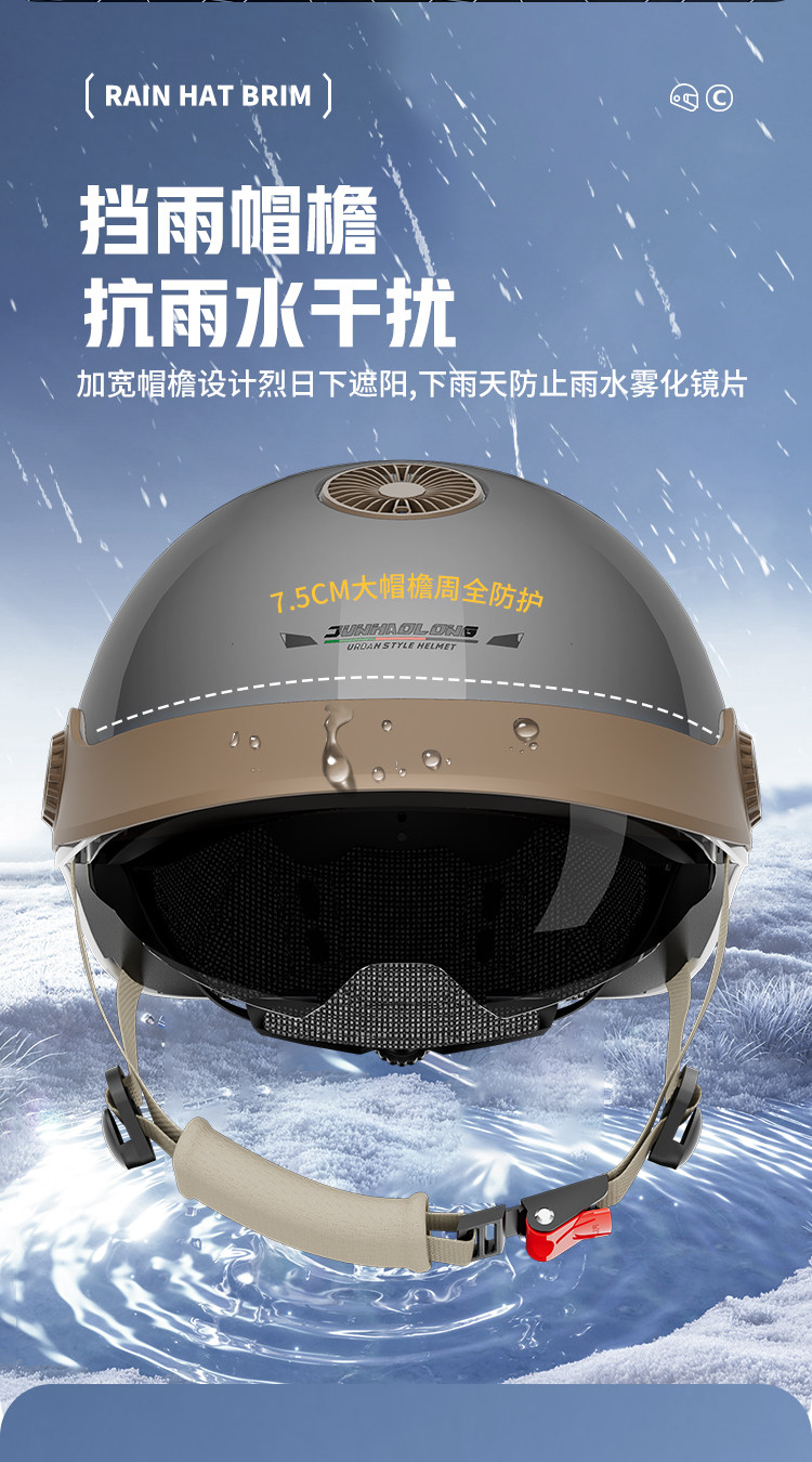 3C Certified Electric Motorcycle Helmet with Fan, Sun Protection