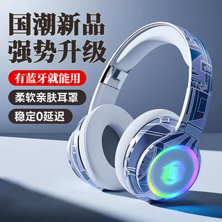 Немецкие качественные Bluetooth-наушники с микрофоном, модель 2025 года, с шумоподавлением, цветной подсветкой, стильным дизайном и длительным временем автономной работы.