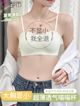 Urban Beauty Seamless Underwear Womens Thin Large Breast Revealing Small Breast Reducing Secondary Breast Anti-Sagging Slimming Bra Summer Super