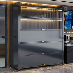 Kitchen Storage Rack, Household Cabinet, Multi-Functional Storage Cabinet, Integrated Wall-Mounted Floor-Standing Dust-Proof Cupboard