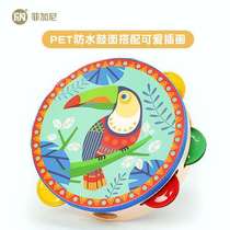 Figani childrens dance tambourine wooden hand-clapping drum baby music enlightenment parent-child interactive toy set