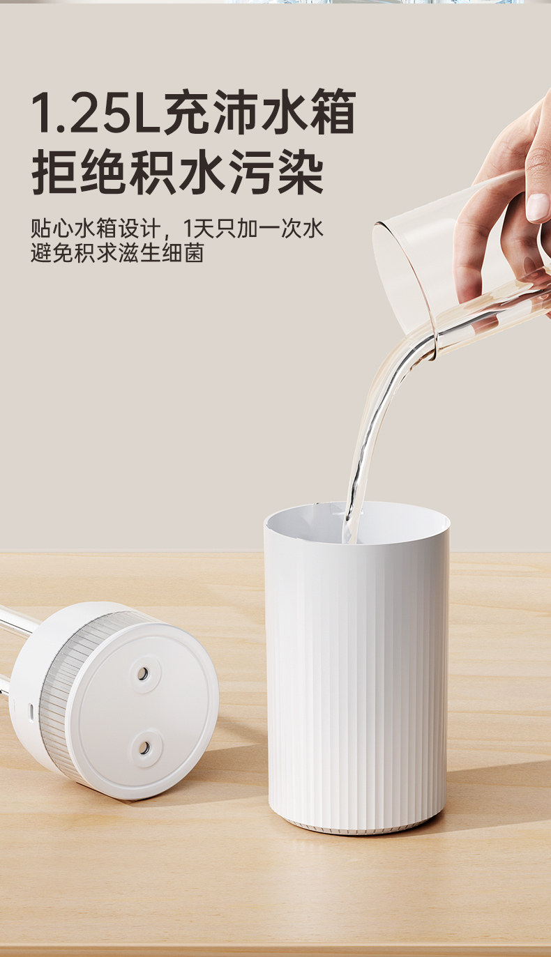 USB-увлажнитель воздуха 【双喷口2l大容量】2024新款加湿器家用小型静音卧室usb充电孕妇婴儿空气办公室桌面便携宿舍空调房迷你喷雾