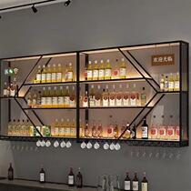 Bar rack hanging wall-mounted red wine rack wall-mounted display luminous storage rack industrial style wine cabinet
