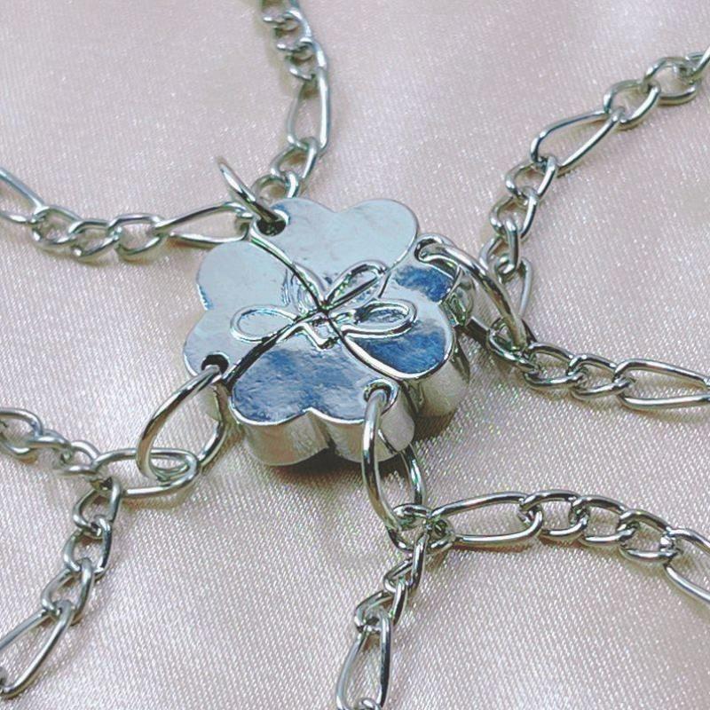 Parent-Child Four-Person Friendship Necklace! Spliced Necklace with Stone Pendant and Magnet Combination & Pendant Set, Good for Students and Best Friends