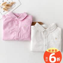 Oxford Spinning Girls Shirt Long Sleeve Girls White Shirt 2020 Spring New Female Big Childrens Shirt Girl Shirt