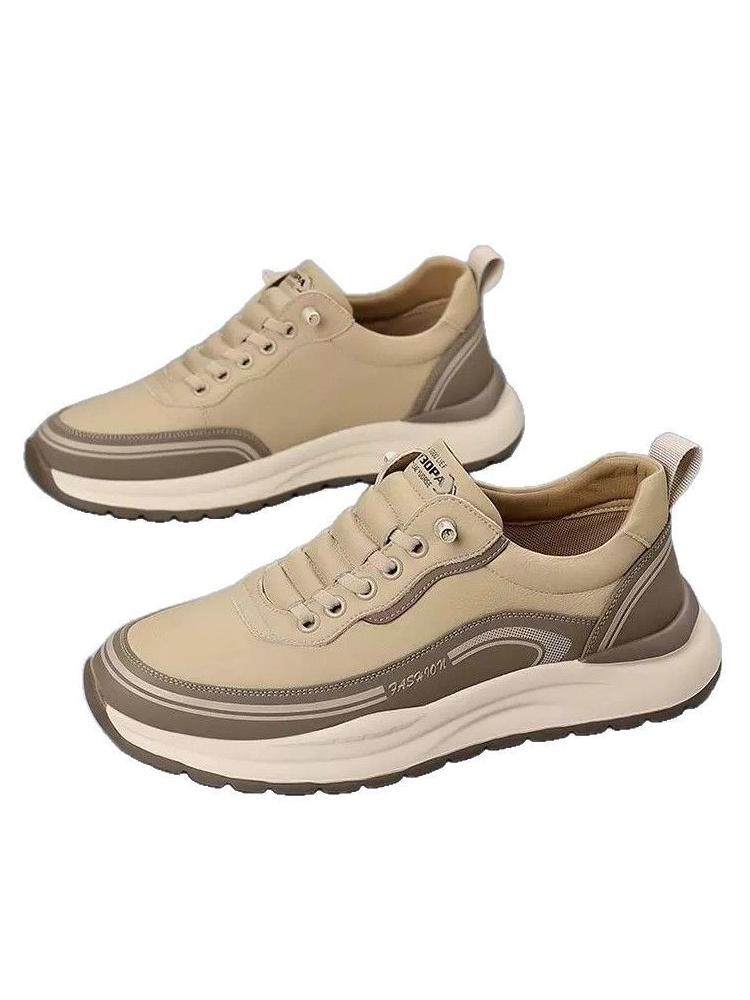 Men's Shoes New Autumn Breathable Casual Shoes Men's Leather Shoes Lightweight Soft Sole Kitchen Work Shoes Sports Casual Shoes