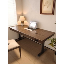 Cherry wood electric lift table for leisure reading with drawer study workbench black walnut dining table solid wood desk