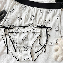 One pull to open lace-up couples underwear one man and one woman sweet and cute triangle breathable thin new bear shorts