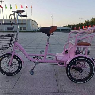 新款老人脚蹬人力三轮车中老年脚踏自行车成人休闲代步菜筐车带娃