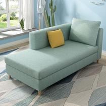 Solid wood fabric chaise lounge toffee chair beauty couch single sofa hotel B&B S bedroom living room chaise couch