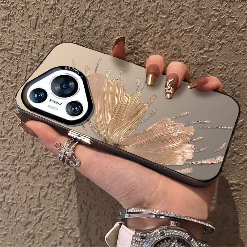 Butterfly is suitable for Huawei Pura70 phone case, new Mate60Pro+premium feel Nova 12 all inclusive P50 color silver_voghion.com