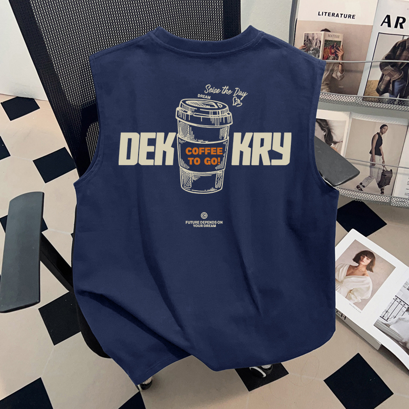 American Retro Summer 100% Cotton ins Vest Vest for Men and Women, Couple Wear, Retro Sleeveless T-Shirt Top