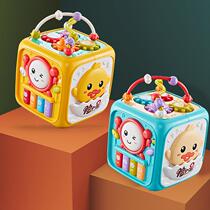 Childrens six-sided drummer 1-year-old baby toy educational cube 6-month-old baby pacing drum luminous music drum