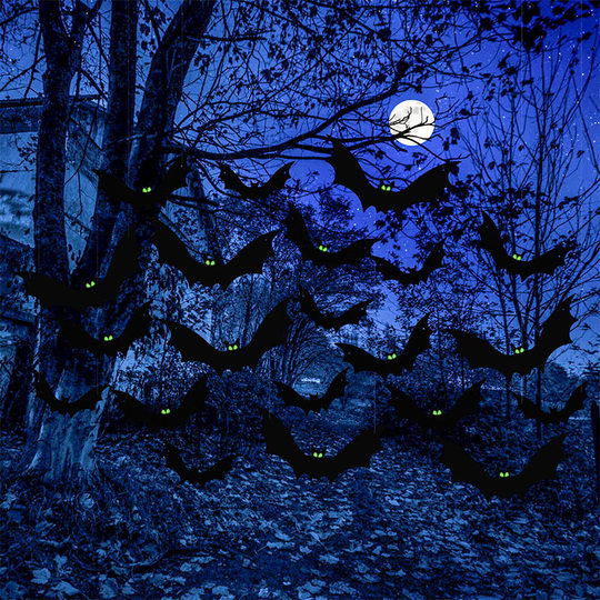Halloween Decoration Bat Hanging Ornaments Hanging String Decorations Outdoor Courtyard Hanging Decorations Horror Scene Setup Decoration
