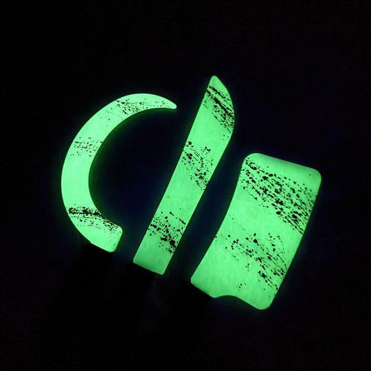 Halloween Props Luminous Blood Knife Cosplay Horror Sharp Knife Kitchen Knife Curved Knife Party Event Performance Weapon Knife