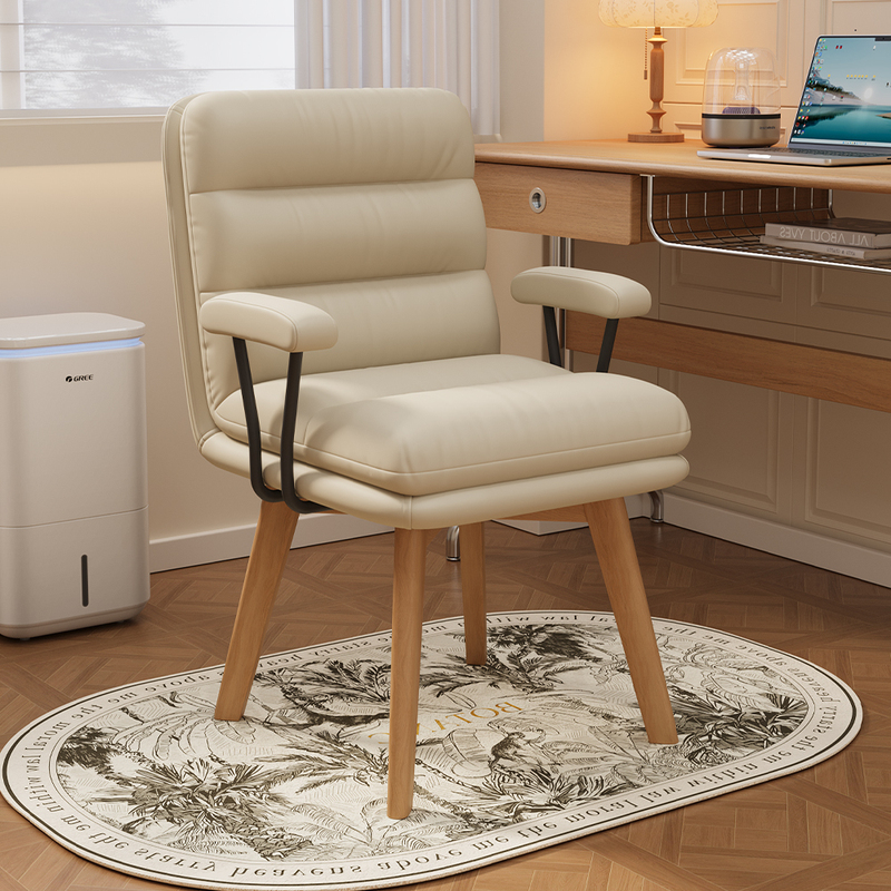 Solid Wood Computer Chair, Rotatable, Girls' Bedroom Backrest Makeup Stool, Office Sofa Seat, Ergonomic Desk Chair Solid Wood Computer Chair, Rotatable, Girls' Bedroom Backrest Makeup Stool, Office Sofa Seat, Ergonomic Desk Chair