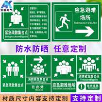 Emergency evacuation assembly point fire factory inspection emergency fire escape sign reflective sign aluminum sign manufacturer