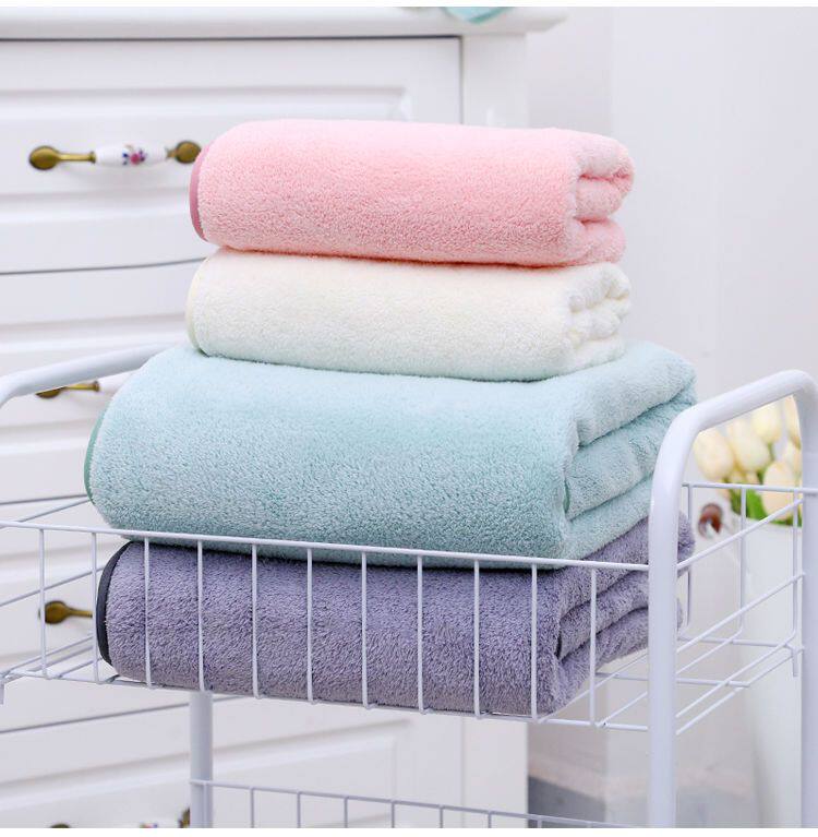 Полотенце 珊瑚绒加大厚男女情侣儿童毛巾浴巾家用套装三件套吸水不掉毛速干