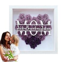Flower Frame Display Case Wooden Frame Mothers Day Home