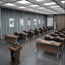 Folding conference training table and chair combination removable splicing hotel education institution school tutoring class long desk