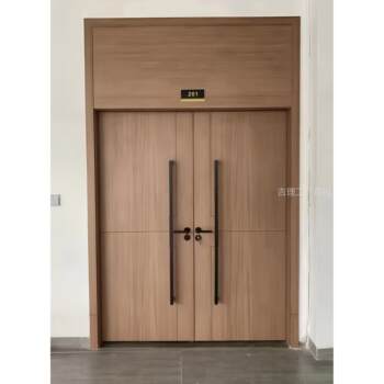 Paint-Free Solid Wood Composite Double-Opening Office Kindergarten Room Bedroom Indoor Retro Soundproof Silent Wooden Door
