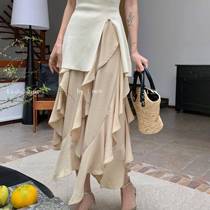 LS SHALIJIAJIA 2024 early spring new arrival fairy versatile sweet irregular skirt 21657#