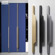 Thumb handle modern minimalist wardrobe door handle drawer cabinet aluminum alloy handle black extended top handle