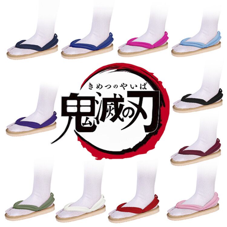 Demon Slayer Nezuko Tanjiro Cosplay Wooden Clogs Butterfly Shinobu Zenitsu Sandals Tomioka Giyu Japanese Style